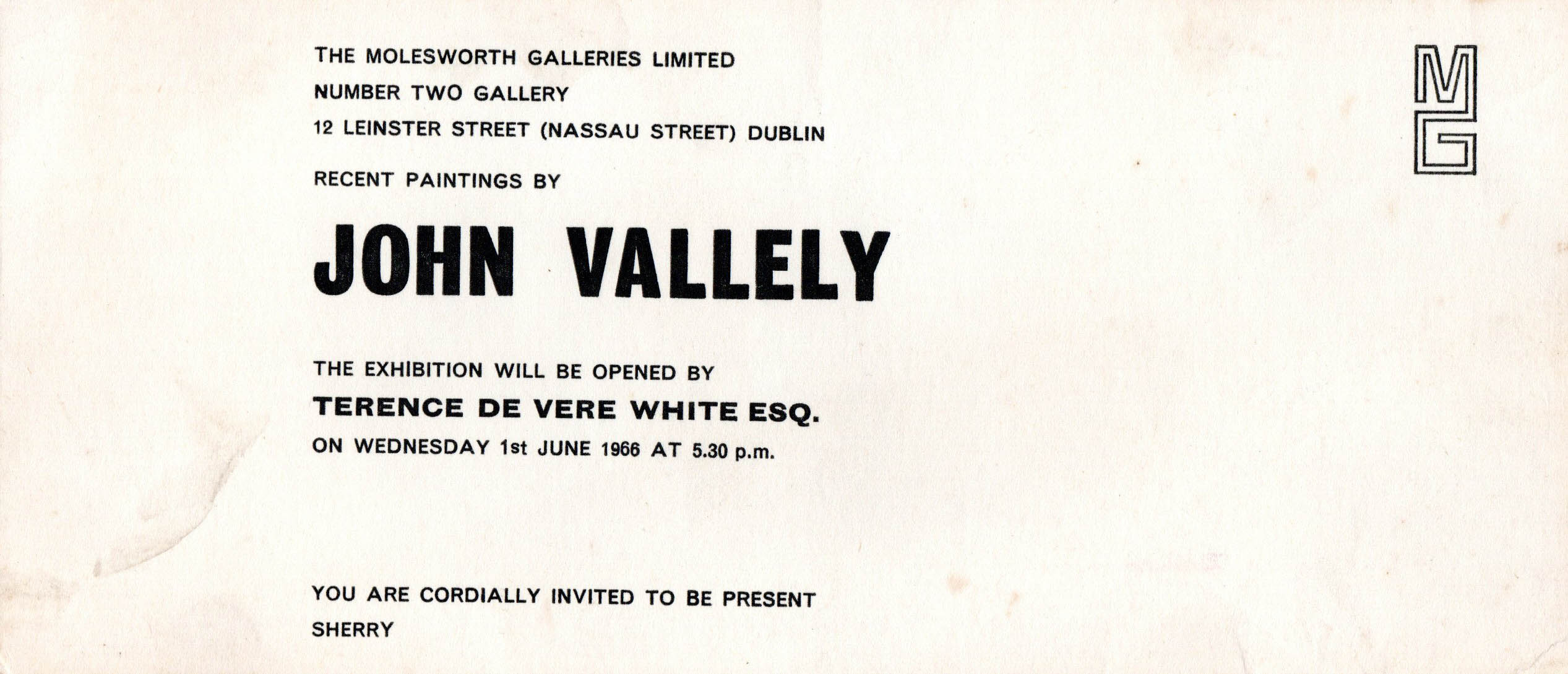 Exhibition Invite 1966